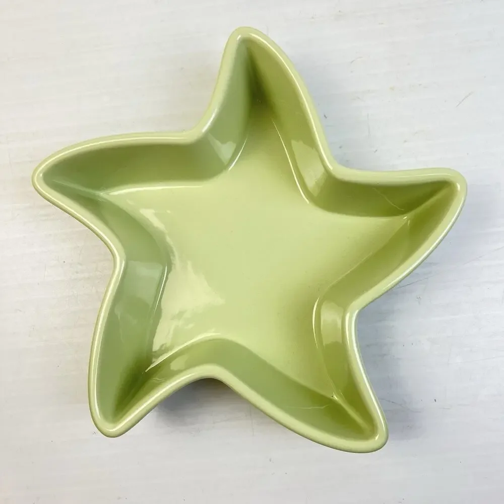 Chantal Shooting Star Baking Serving Dish Green 1 Quart Party Ceramic Bowl
